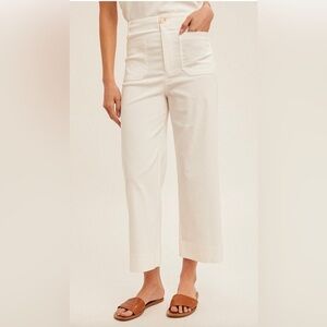 Miou Muse Wide Leg Pants – White/Ivory – Size Small – Like New Minimalist